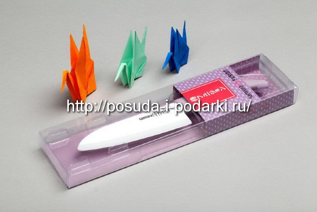 Нож кухонный керамический. SF-0023L Нож кухонный "Samura FUSION" Сантоку 145 мм, циркониевая керамика,(Сиреневый)