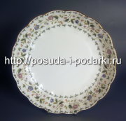 Тарелки мелкие (набор 6 тарелок) Санни Гарден (золотая лента) 27 см