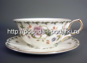 Чашка чайная 370 мл с блюдцем Санни Гарден Империал (золотая лента)