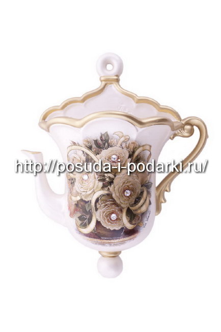 Настенное панно-кашпо Белые розы 20*30 см