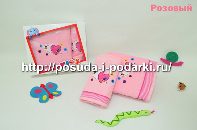 Набор махровых полотенец "ALTINBASAK" KIDS (50х90-70х140) см Розовый
