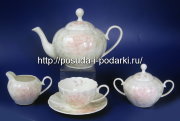Сервиз чайный (чайный набор) Шиповник на 6 персон 17 предметов