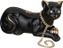 ФИГУРКА КОШКА ЧЕРНАЯ С ЦЕПОЧКОЙ 13*10 СМ. ДЛИНА=25 СМ. (КОР=9ШТ.)