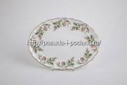 Блюдо овальное Магнолия Персия (золотая лента) 33 см
