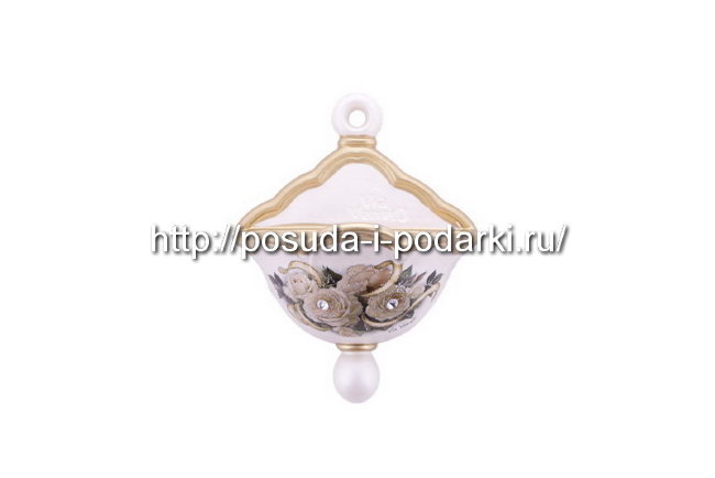 Настенное панно-кашпо Белые розы 13*14 см