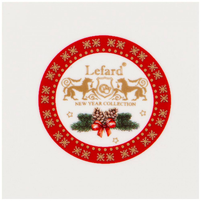 ТАРЕЛКА ОБЕДЕННАЯ LEFARD ЧАСЫ 21СМ КРАСНАЯ (КОР=18ШТ.)