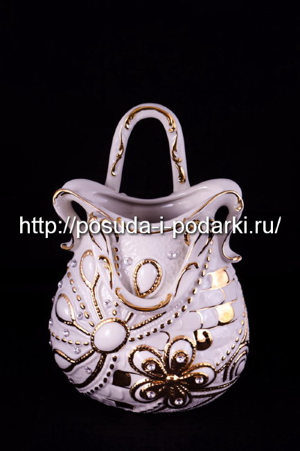 Статуэтка фарфоровая. Статуэтка Сумочка декоративная 19*27h см