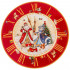 ТАРЕЛКА ОБЕДЕННАЯ LEFARD ЧАСЫ 21СМ КРАСНАЯ (КОР=18ШТ.)