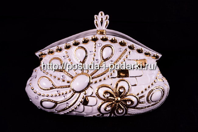 Статуэтка фарфоровая. Статуэтка Сумочка Элеганс декоративная 27*18h см