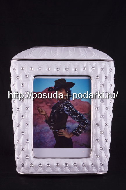 Фоторамка Египет белая с платиной с кристаллами 30*36 см