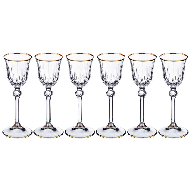 Рюмки для ликера (Набор 6 рюмок) Флоренция 60 мл, отводка золото