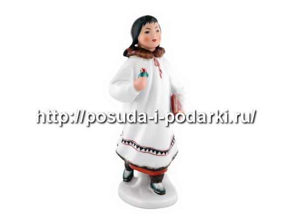Скульптура фарфорвая (статуэтка) Якутка с цветком ТЛ1