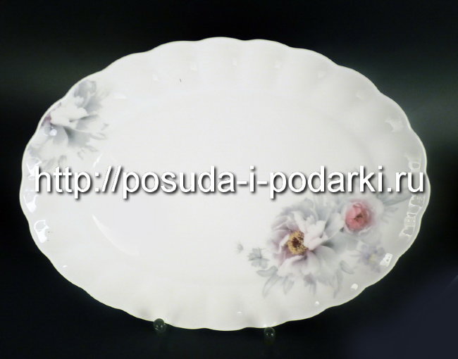Блюдо овальное 33 см Грэй Розис