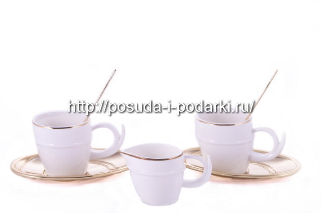 Кофейный набор на 2 персоны с ложками Завиток