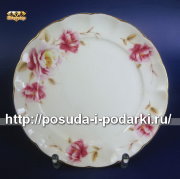 Тарелки мелкие (набор 6 тарелок) Розис (золотая лента) 18 см