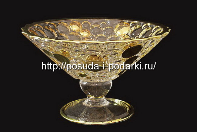 Ваза для фруктов (фруктовница) хрустальная на ножке d-30, h-20 см