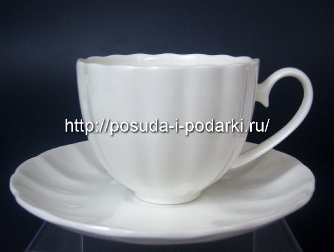 Кофейные чашки с блюдцами (кофейный набор) на 6 персон Магнолия белая 150 мл