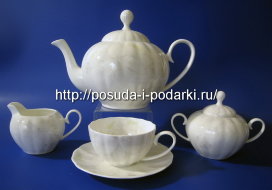 Чайный сервиз (чайный набор) Австрия на 6 персон Магнолия Грэй 17 предметов 