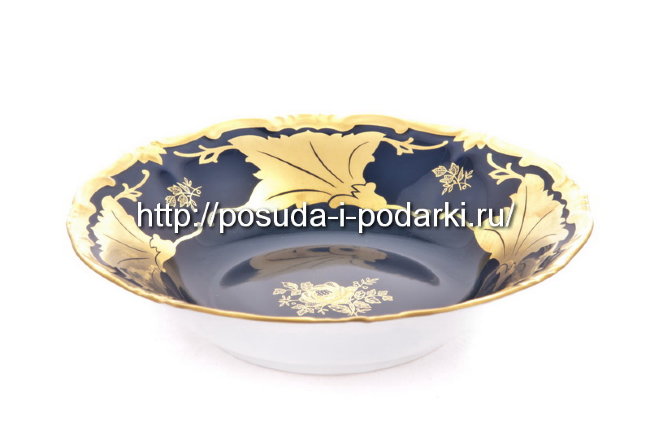 Салатник круглый 25 см Катарина Синий кленовый лист