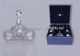 Набор для виски 7 предметов с посеребрением Грани