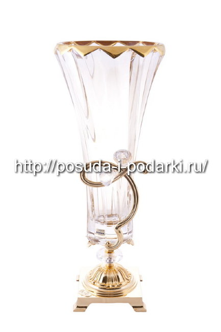 Хрустальная ваза для цветов. Ваза для цветов d-18, h-49 см