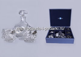 Набор для виски 7 предметов с посеребрением Волны