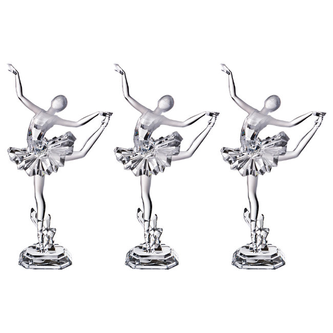 КОМПЛЕКТ ИЗ 3-Х ФИГУРОК БАЛЕРИНА 30*18*10 СМ ДИЗАЙН ГОРН.ХРУСТАЛЬ (КОР=2КОМП.)