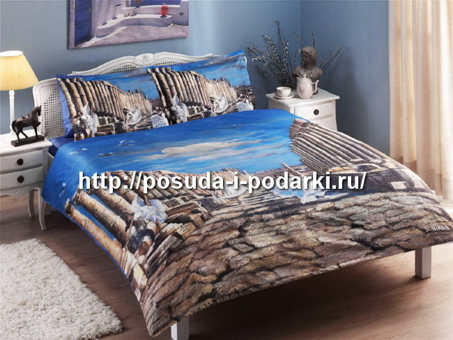 Постельное белье КПБ ТАС/SATIN DELUX/S.NIKAS/2-х спальное Теплый греческий осенний вечер