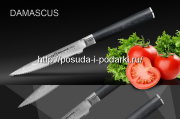 Нож кухонный из дамасской стали. SD-0071/G-10 Нож кухонный "Samura DAMASCUS" для томатов 125мм, G-10, дамаск 67 слоев