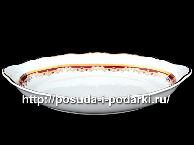 Блюдо для хлеба 33 см Мария Луиза красная лилия