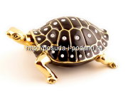 Статуэтка керамическая. Черепаха черная с золотом с кристаллами 31*22*13h см
