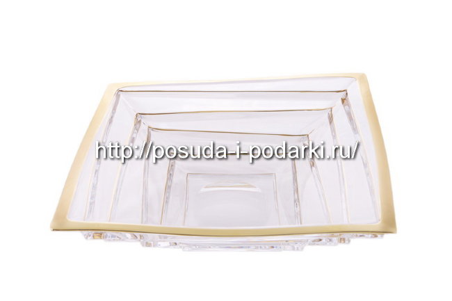 Ваза для фруктов (фруктовница) хрустальная d-27, h-8,5 см