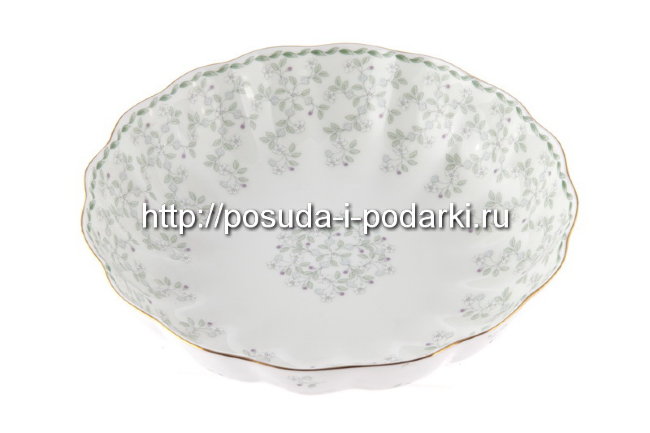 Салатник 23,5 см Джулия грин  (золотая лента)