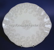 Блюдо для пирожных Джулия ГРЭЙ (платиновая лента) 29 см