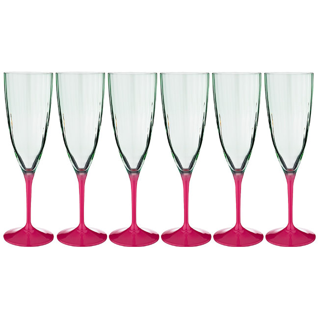 НАБОР БОКАЛОВ ДЛЯ ШАМПАНСКОГО ИЗ 6 ШТ. KATE OPTIC 220 МЛ. ВЫСОТА=23 СМ (КОР=8НАБОР.)