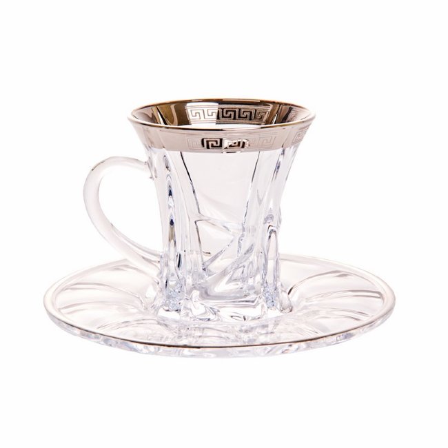 Набор чайный на 6 персон 12 предметов 90 мл с блюдцами 15,5 см "Кристалайт - 375495"