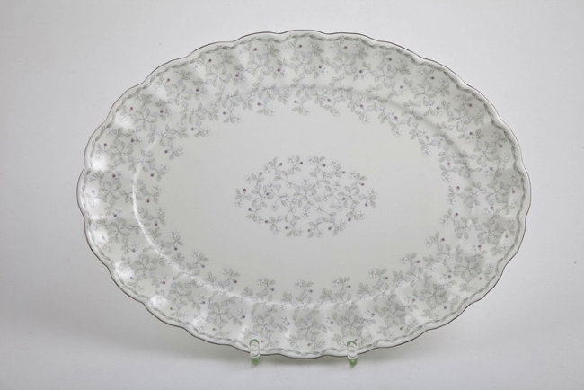 Блюдо овальное Джулия ГРЭЙ (платиновая лента) 24 см