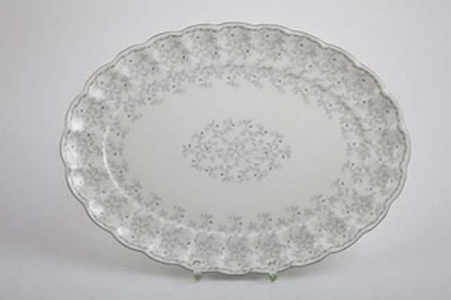Блюдо овальное Джулия ГРЭЙ (платиновая лента) 28 см
