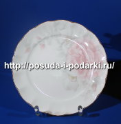 Тарелки мелкие (набор 6 тарелок) Шиповник (золотая лента) 18 см