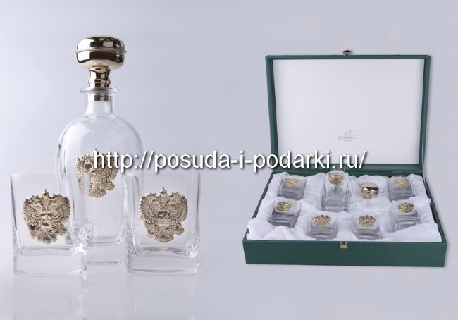 Набор для виски 7 пр. Россия (золото) Набор для виски 7 пр. Россия (золото)