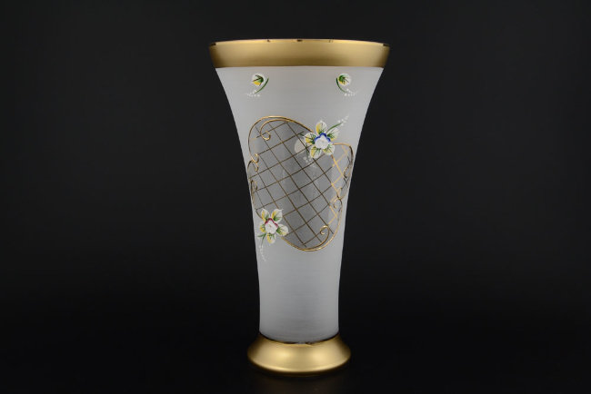 Стеклянная ваза для цветов 30 см Белая NB-Arte