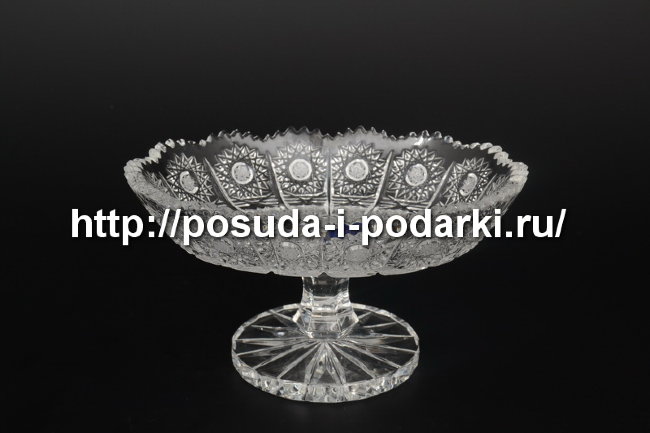 Конфетница хрустальная 16 см на ножке Glasspo