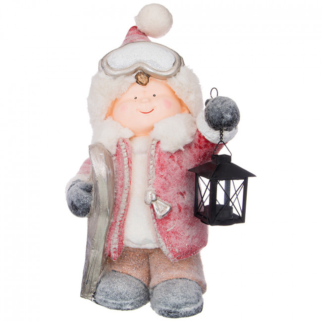 ФИГУРКА МАЛЬЧИШКА С ЛЫЖАМИ 26*19*44 СМ