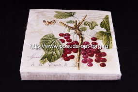 Салфетки бумажные 33*33 Фрукты 3-х слойные, 20 шт