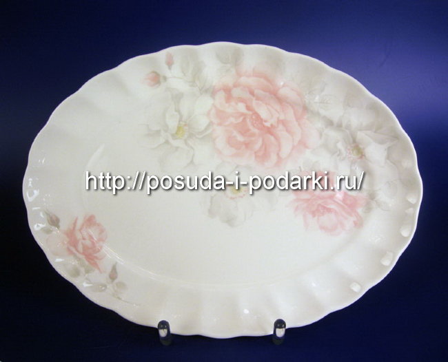 Блюдо овальное 28 см Шиповник