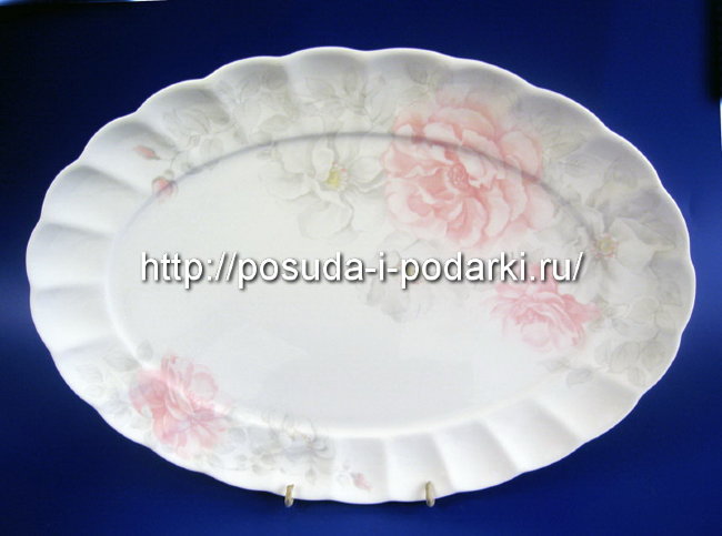 Блюдо овальное 33 см Шиповник