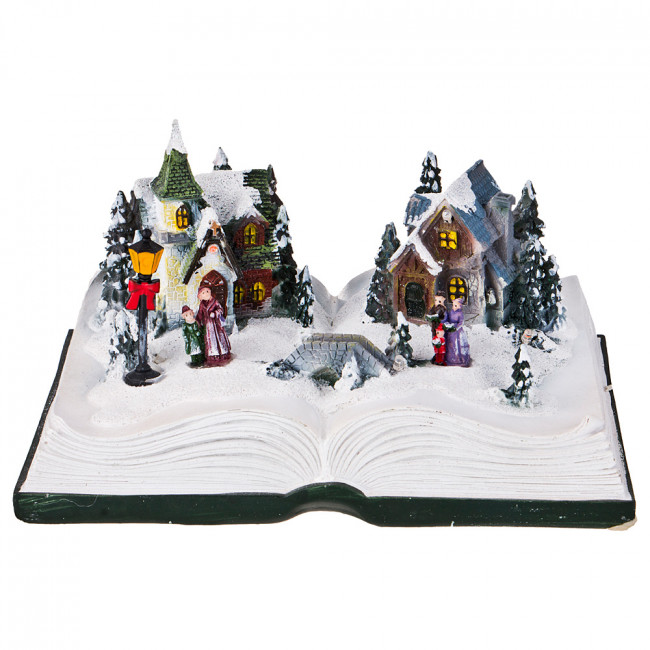 ФИГУРКА РОЖДЕСТВЕНСКАЯ КНИГА С МУЗЫКОЙ И ПОДСВЕТКОЙ 22*15,5*12,5 СМ  (КОР=12 ШТ.)