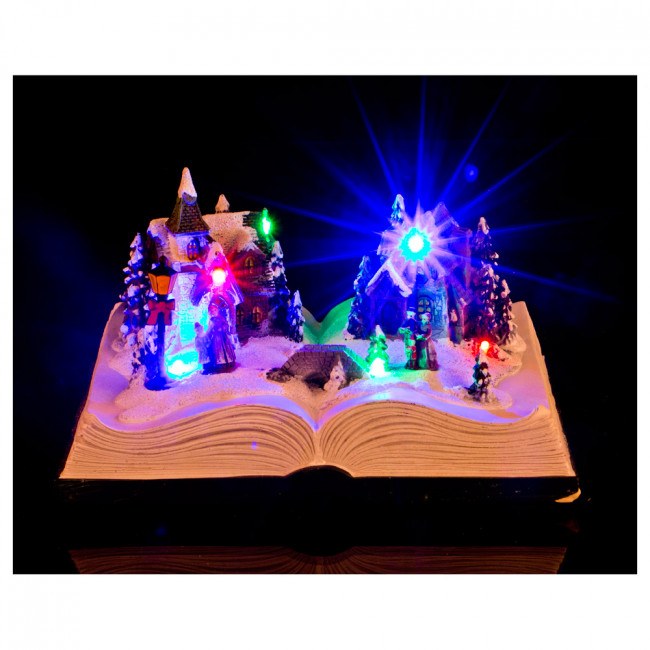 ФИГУРКА РОЖДЕСТВЕНСКАЯ КНИГА С МУЗЫКОЙ И ПОДСВЕТКОЙ 22*15,5*12,5 СМ  (КОР=12 ШТ.)