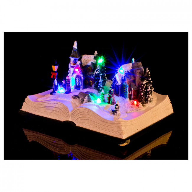ФИГУРКА РОЖДЕСТВЕНСКАЯ КНИГА С МУЗЫКОЙ И ПОДСВЕТКОЙ 22*15,5*12,5 СМ  (КОР=12 ШТ.)