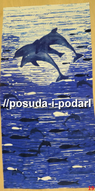 Полотенце "KARNA" Пляжное велюр печатное 70x150 см V19